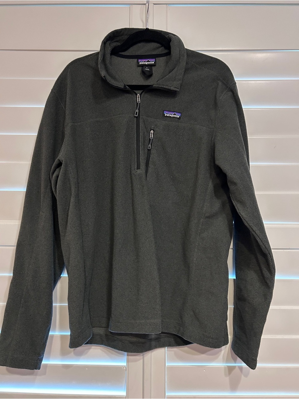 Patagonia Pullover Jacket Fleece Dark Grey Size Large